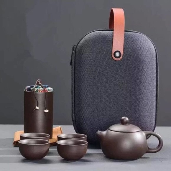 Ceramic Tea Set with Travel Case for Travel Home Outdoor and Office - Picture 6 of 6